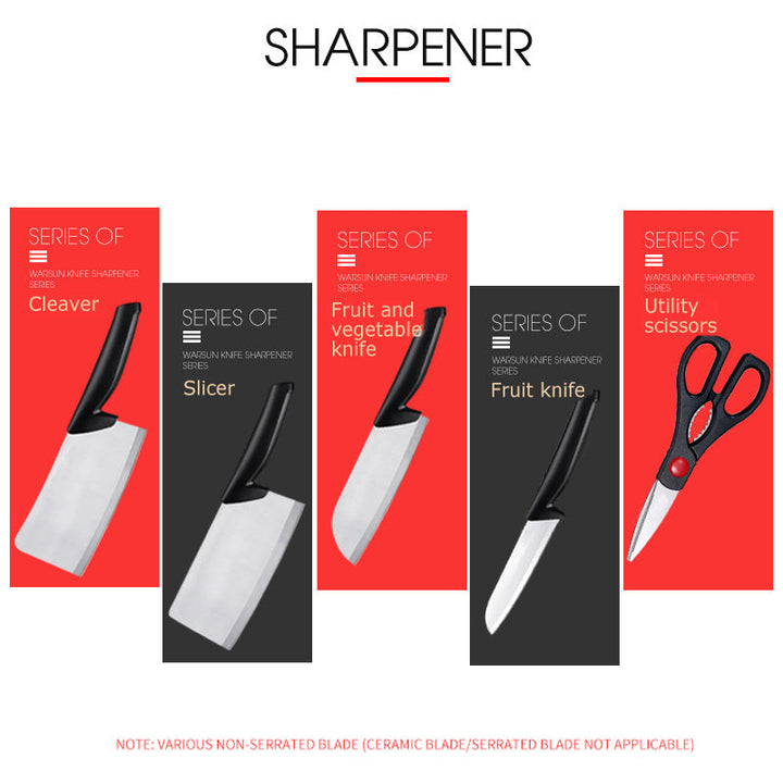 Manual Kitchen Four-In-One Sharpener